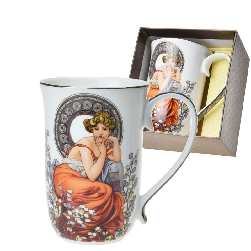 Hrnek latte 400 ml Alfons Mucha (světlá verze)