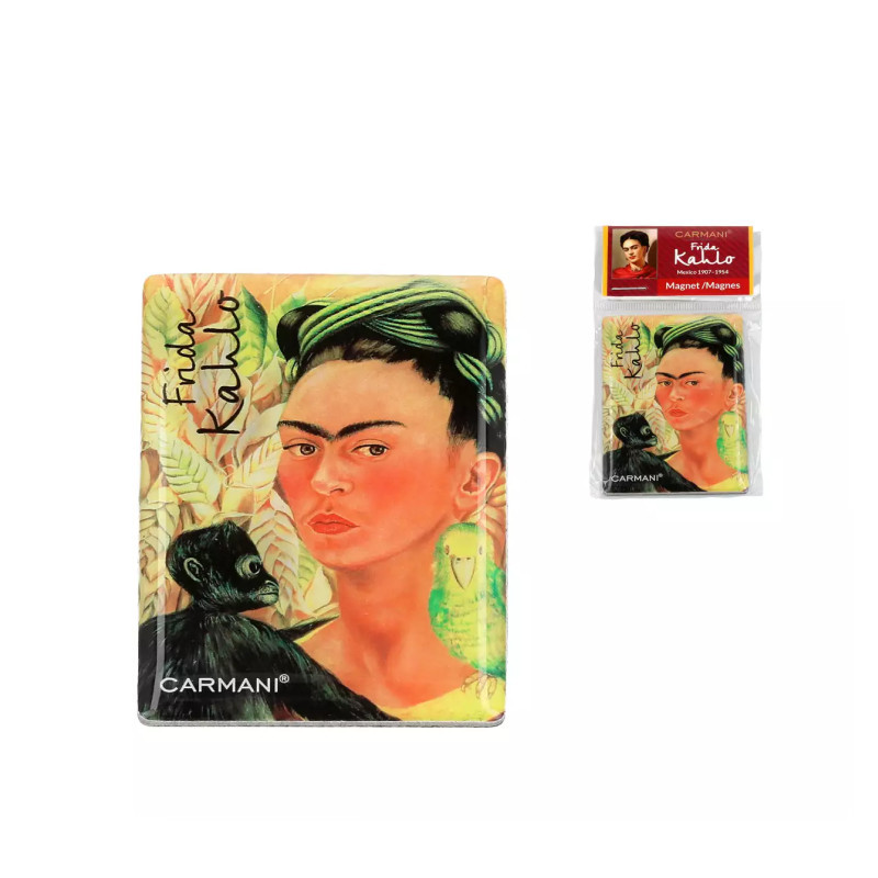 Magnetka obdélníková Frida Kahlo autoportrét s opicí