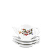 Miska na čajový sáček - Vintage květiny (bílý podklad) - sada 4 ks