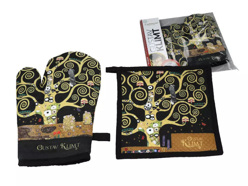 Chňapka + látková podložka v dárkovém balení - Gustav Klimt 