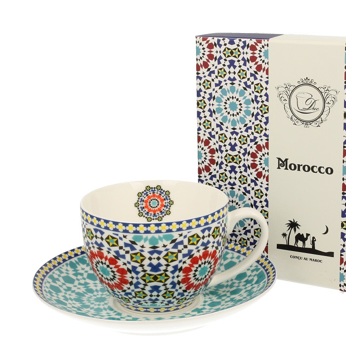 Šálek s podšálkem na kávu, čaj - Maroko