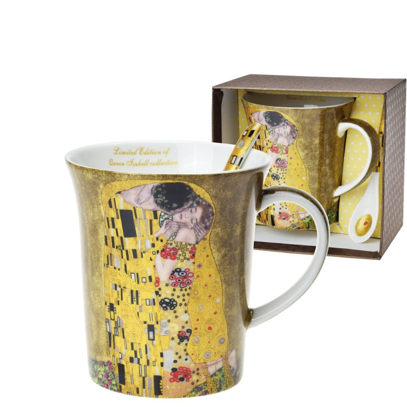 Hrnek 380 ml se lžičkou Gustav Klimt - Polibek