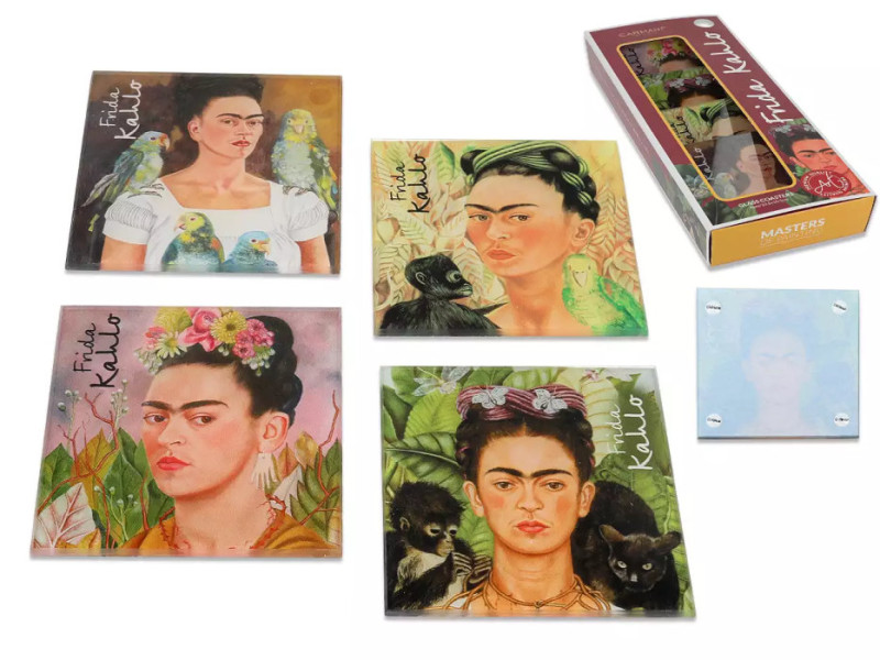 Podložky pod sklenice Frida Kalo - sada 4 ks