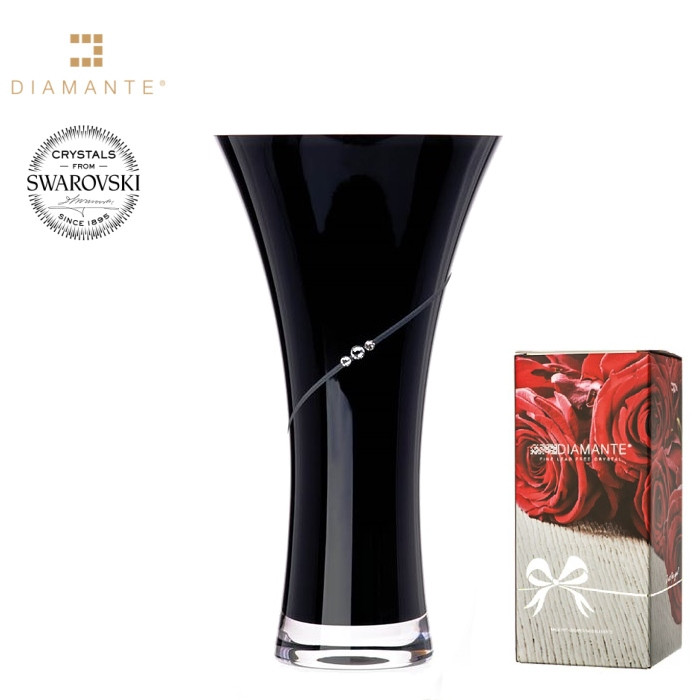 Váza Silhouette BLACK 25 cm SWAROVSKI® Elements