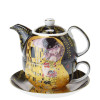 Konvička na šálku Tea for One 300 ml Gustav Klimt - Polibek (tmavá verze)