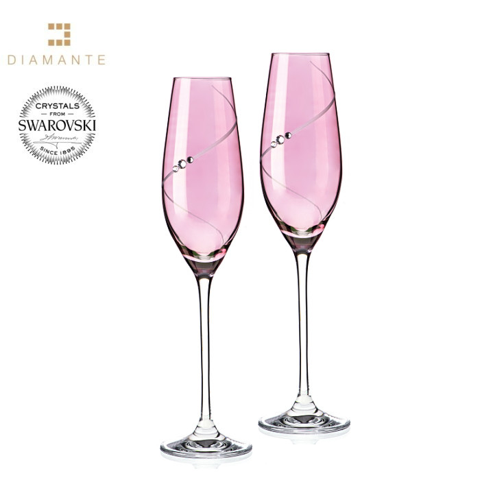 Sklenice Pink Silhouette 210 ml flétny SWAROVSKI® - sada 2 ks