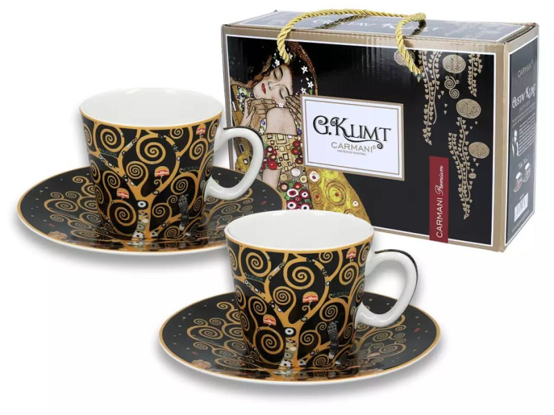 Šálek s podšálkem 125 ml espresso Gustav Klimt sada 2 ks