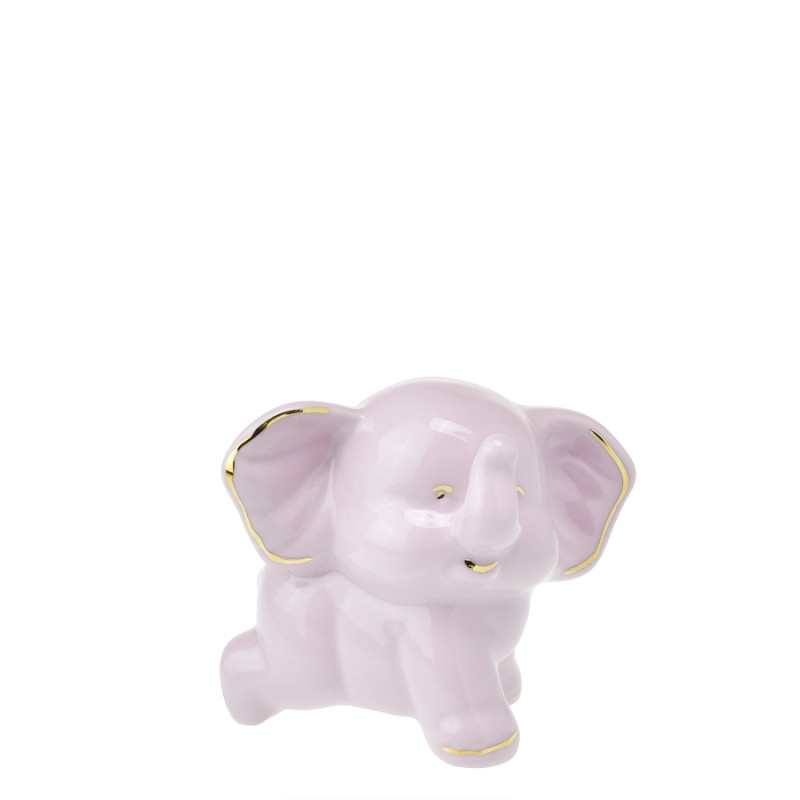 Slon Bimbo - růžový porcelán