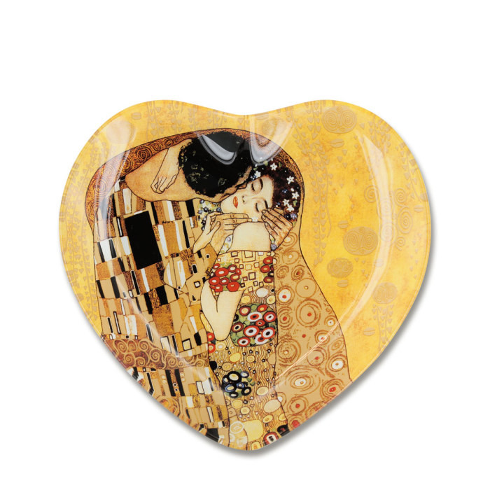 Dekorativní skleněný tác srdce Gustav Klimt 