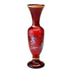 Váza 27 cm rubínová - ruční malba - chlapec s píšťalou