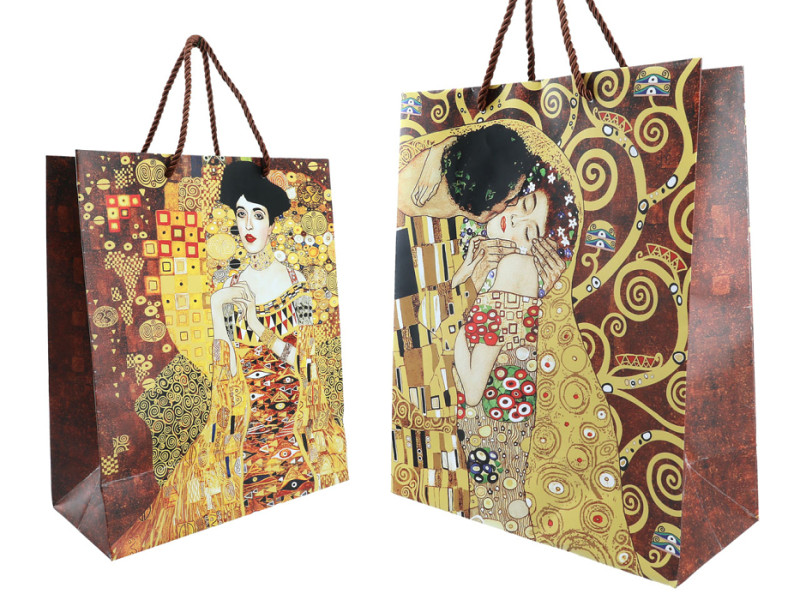 Dárková papírová taška se šňůrkami 32 x 26 x 12 cm Gustav Klimt