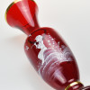 Váza 27 cm rubínová - ruční malba - chlapec s píšťalou