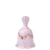 Zvonek 10 cm Felicie dekor girlanda z růžiček - růžový porcelán