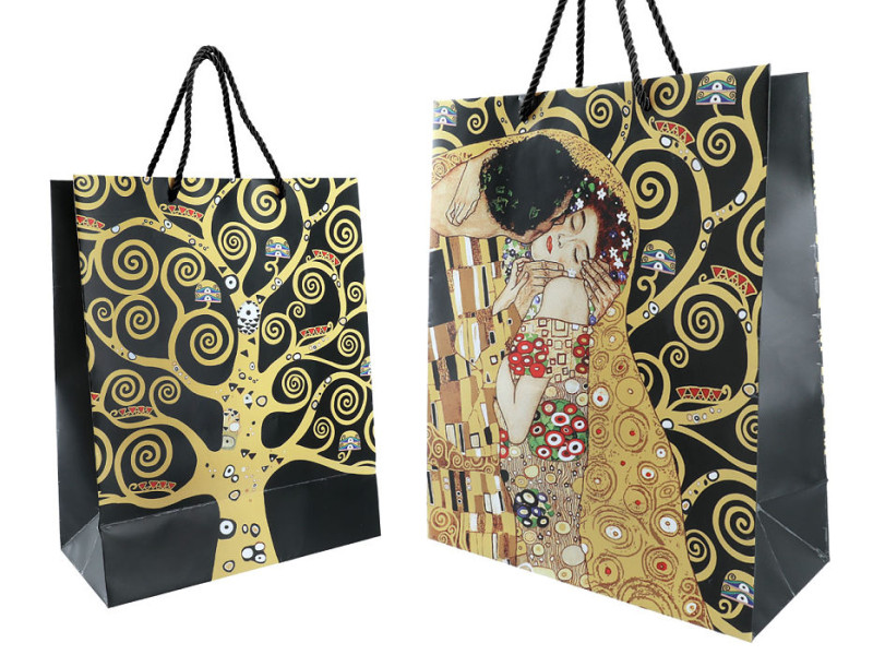 Dárková papírová taška se šňůrkami 32 x 26 x 10 cm Gustav Klimt