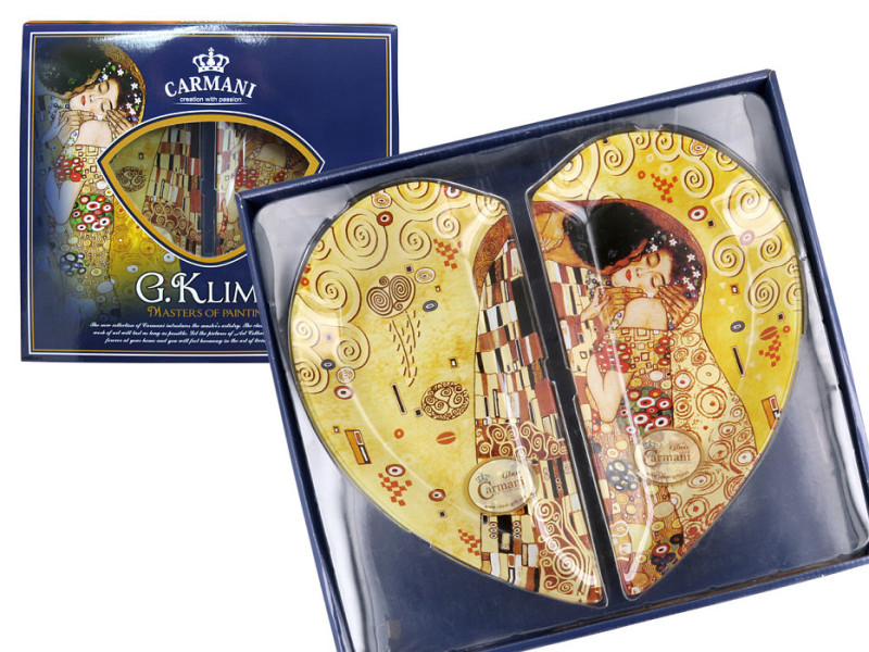 Dekorativní skleněné talíře 2 ks Gustav Klimt 