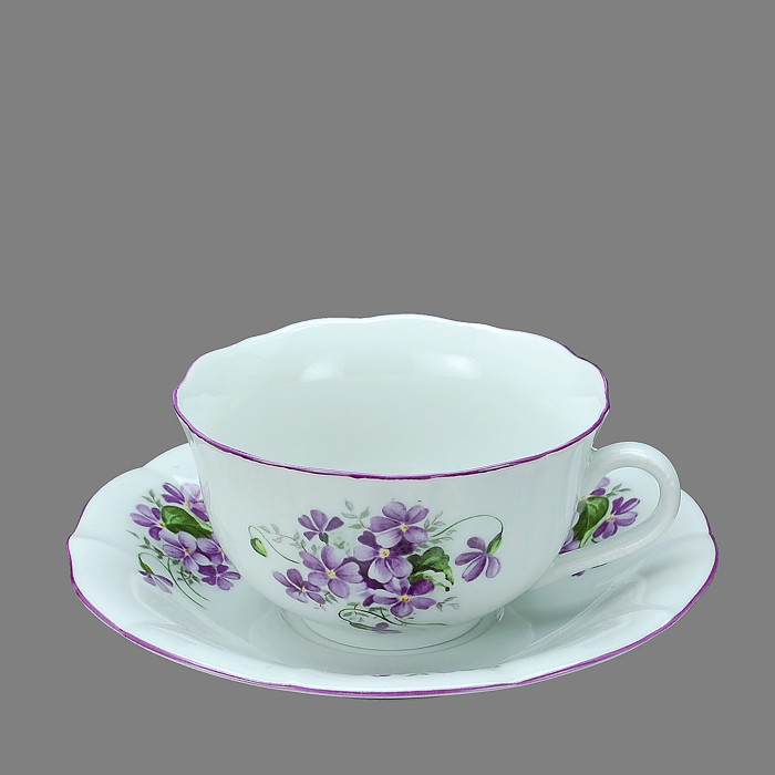 Šapo (šálek s podšálkem) na čaj fialky