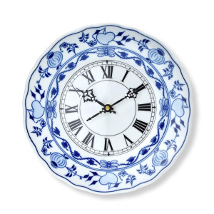Hodiny závěsné 24 cm talíř Rokoko - cibulák