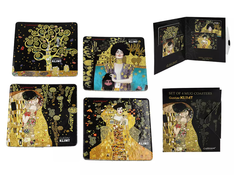 Podložky korkové Gustav Klimt - sada 4 ks