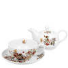 Konvička Tea for one - vintage květiny (bílý podklad)