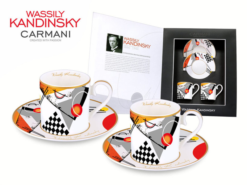 Šálek s podšálkem 100 ml espresso Wassily Kandinsky - sada 2 ks