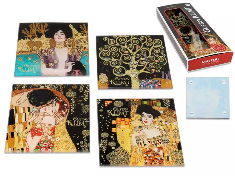 Podložky pod sklenice Gustav Klimt - sada 4 ks